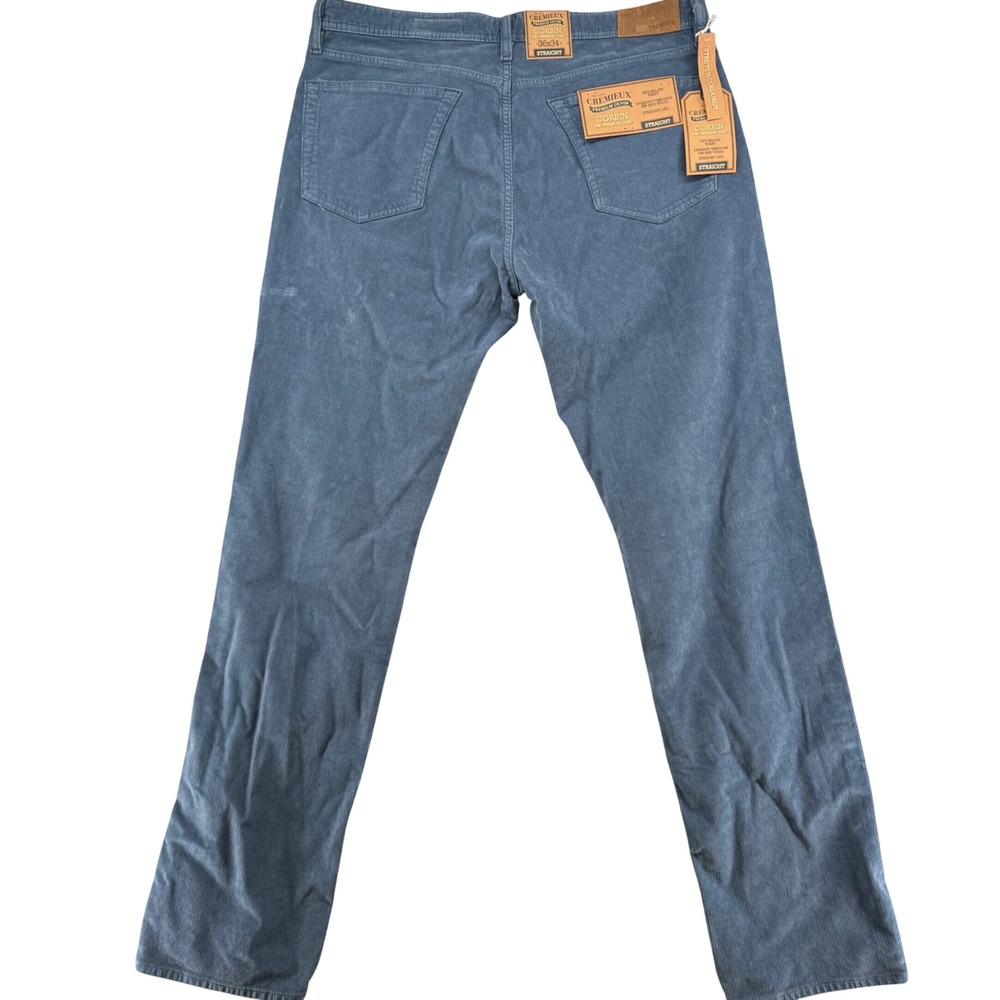 Cremieux Corbin Corduroy Pants Mens 36x34 Blue Straight Fit 5-Pocket New